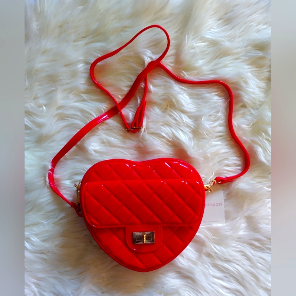 Heart Shaped Quilt Effect Cross Body Shoulder Bag